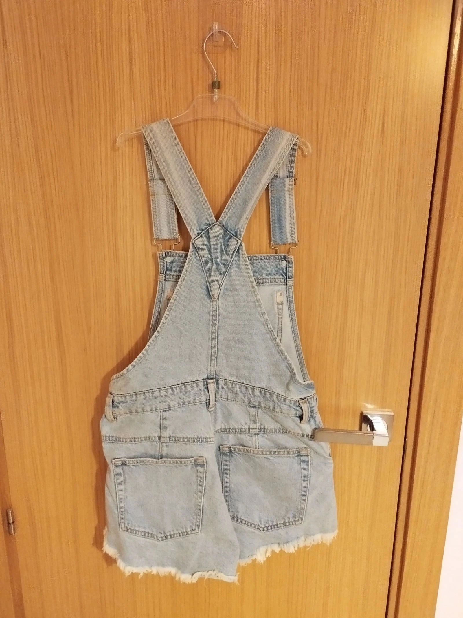 Blusa curta de ganga azul claro de um ombro só - Pull&Bear - Tamanho M (também serve para P) – photo 2